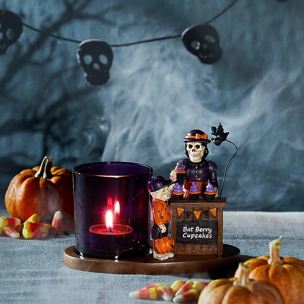 Bonebury Lane Bat Berry Cake Tea Light Candle Holder