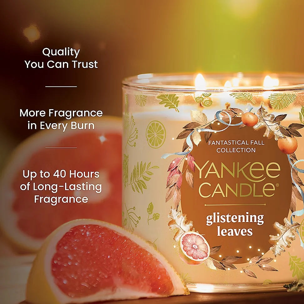 Glistening Leaves 3-Wick Candle