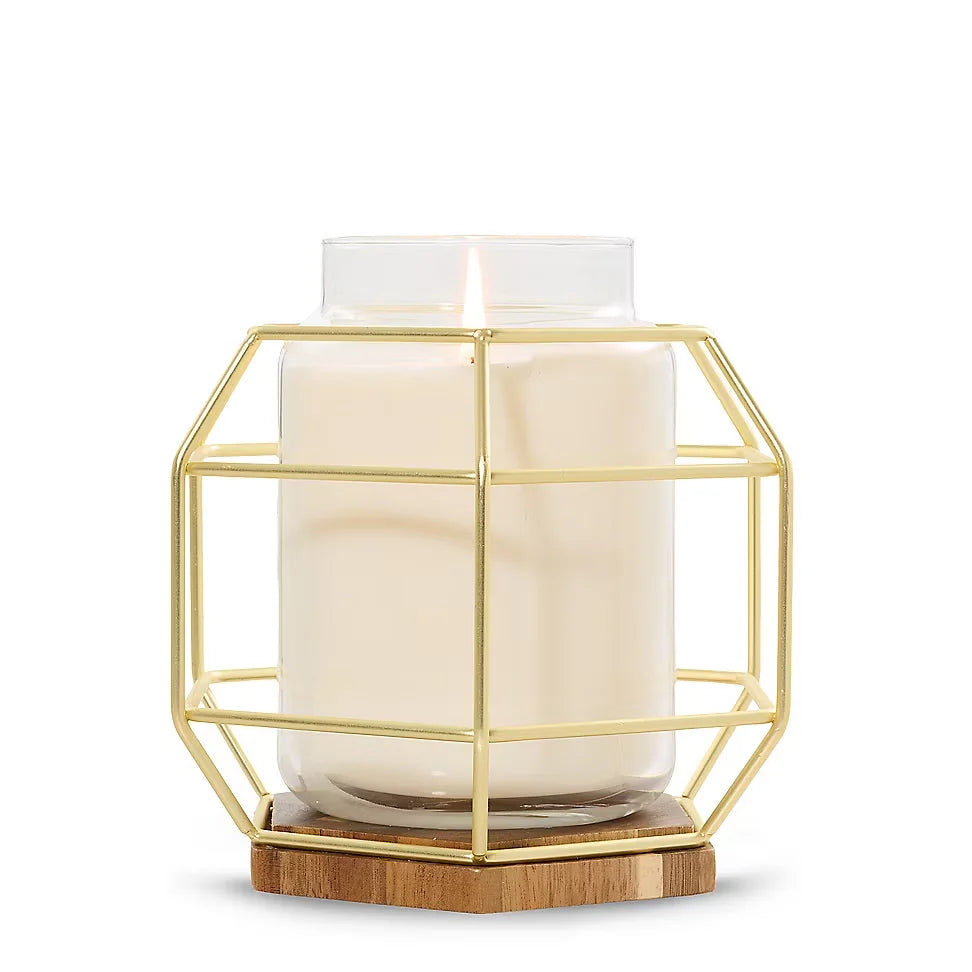 Caged Gold Jar Candle Holder