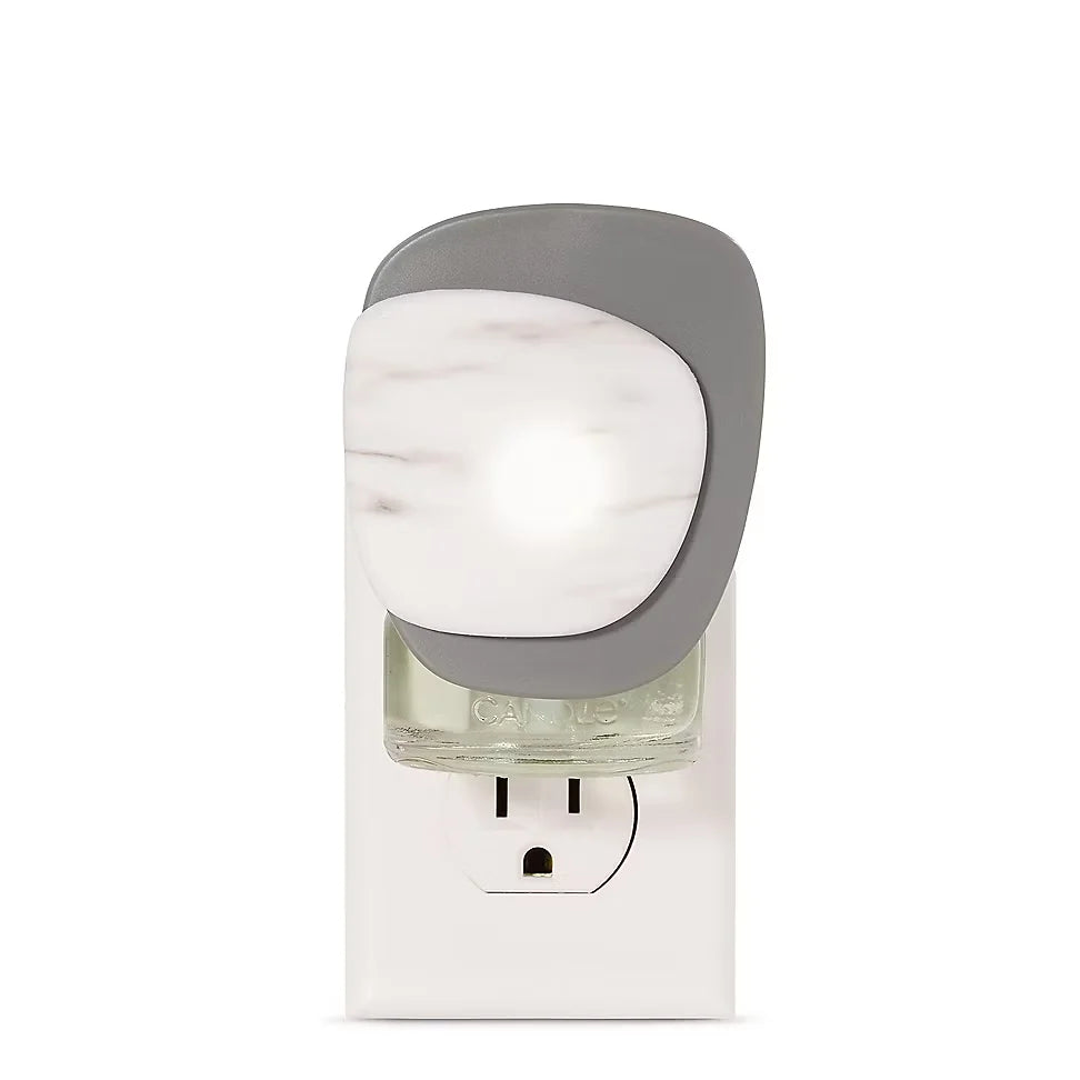 White Marble Pebble ScentPlug® Diffuser with Light